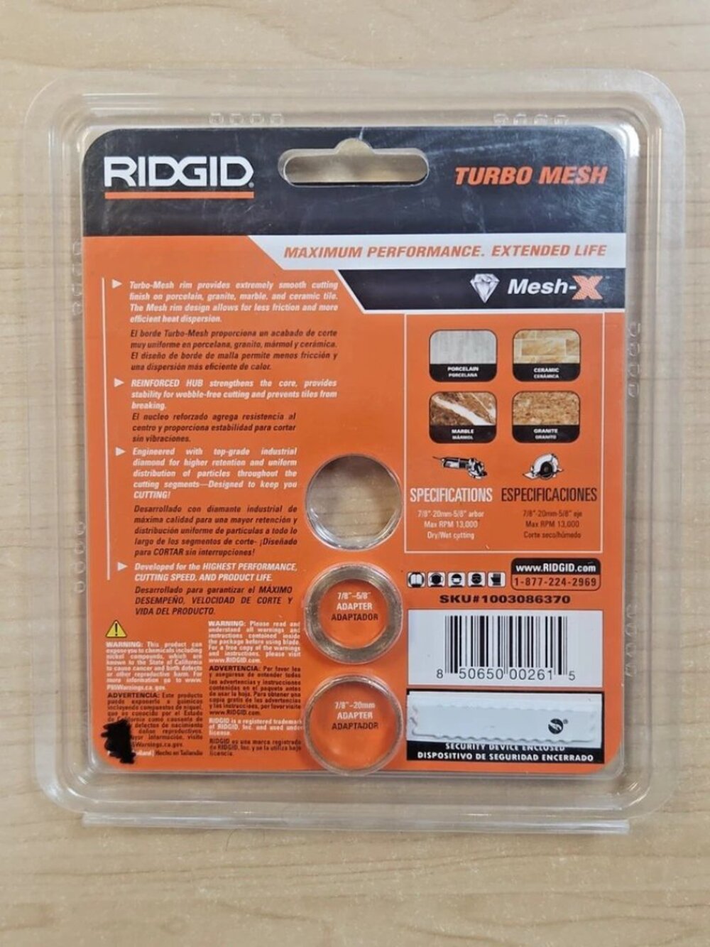 RIDGID 4.5 in. Continuous Rim Blade with Mesh Rim - Picture 4 of 4
